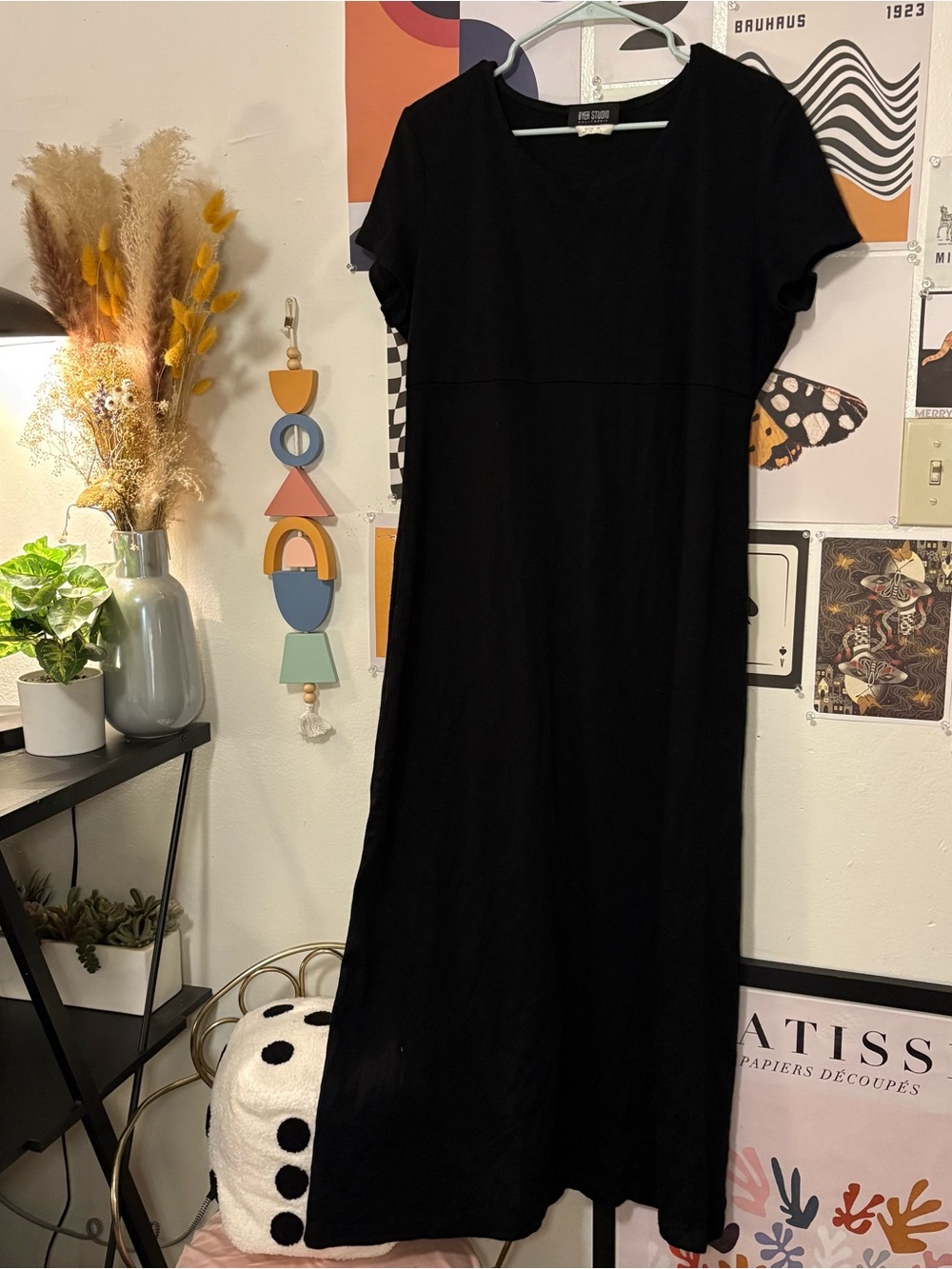 Byer Studio California Black Maxi Dress Size 16 Made in USA